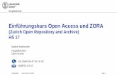 Einführungskurs Open Access und ZORA