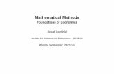 Mathematical Methods - Foundations of Economics