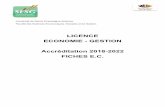 LICENCE ECONOMIE - GESTION Accréditation 2018-2022 FICHES …