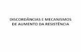 DISCORDÂNCIAS E MECANISMOS DE AUMENTO DA RESISTÊNCIA