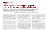 Justice Vérité et justice pour un éleveur «dissident»