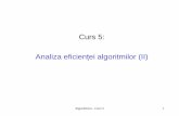 Curs 5: Analiza eficienței algoritmilor (II)