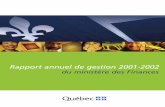 Rapport annuel de gestion 2001-2002