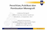 Penelitian,Publikasidan Pembuatan Monografi
