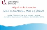 Algorithmie Avancée Mise en Contexte / Mise en Oeuvre