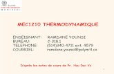 MEC1210 THERMODYNAMIQUE