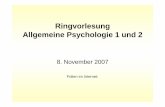 Ringvorlesung Allgemeine Psychologie 1 und 2