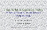 Voter model on Sierpiński fractals