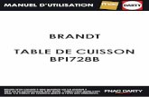 BRANDT TABLE DE CUISSON BPI728B - fc.darty.com