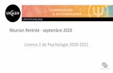 Réunion Rentrée -septembre 2020 Licence 2 de Psychologie ...