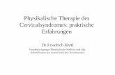 Physikalische Therapie des Cervicalsyndromes: praktische ...