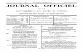 REPUBLIQUE DE COTE D'IVOIRE JOURNAL OFFICIEL