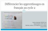Différencier les apprentissages en français au cycle 2