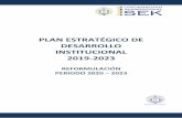 PLAN ESTRATÉGICO DE DESARROLLO INSTITUCIONAL 2019 …