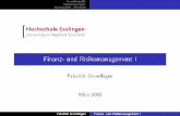Finanz- und Risikomanagement I - Hochschule Esslingen