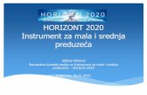 HORIZONT 2020 Instrument za mala i srednja preduzeća