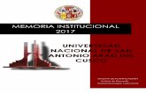 MEMORIA INSTITUCIONAL 2017 - UNSAAC
