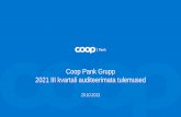 Coop Pank Grupp 2021 III kvartali auditeerimata tulemused