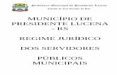 MUNICÍPIO DE PRESIDENTE LUCENA - RS REGIME JURÍDICO …