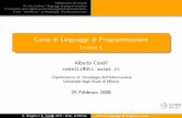 Corso di Linguaggi di Programmazione - Lezione 1