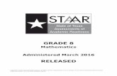 STAAR Grade 8 Math Released 2016