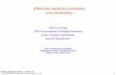 Effets des radiations ionisantes - une introduction
