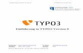 Einführung in TYPO3 Version 8 - Uni Trier