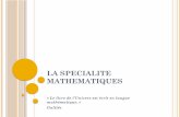 LA SPECIALITE MATHEMATIQUES - ac-rouen.fr