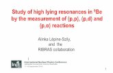 Study of high lying resonances in Be by the measurement of ...
