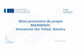 Bilan provisoire du projet MARMOOC Université Ibn Tofail ...