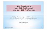 Zur Entwicklung der ESD Prüftechnik und der ESD Prüfnormen