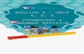 ENGLISH 9 UNIT 4, 5, 6 VOCABULARY & GRAMMAR REVISION