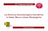 La Ricerca Gerontologico-Geriatrica in Italia: Nuove Linee ...