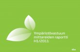 Ympäristövastuun mittareiden raportti H1/2011