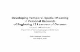 Developing Temporal-Spatial Meaning in Personal Recounts ...