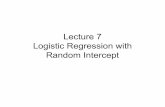 Lecture 7 Logistic Regression with Random Intercept
