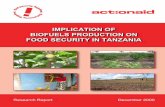 implication of biofuels production on food security in tanzania