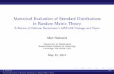Numerical Evaluation of Standard Distributions in Random ...