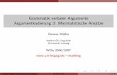 Grammatik verbaler Argumente Argumentkodierung 3 ...