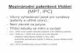 Mezinárodní patentové třídění (MPT, ICL)