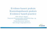 Evidens-basert praksis Kunnskapsbasert praksis Evidence ...