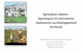 Agriculture urbaine : dynamiques et controverses ...