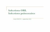 Infections ORL Infections pulmonaires