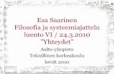 Esa Saarinen Filosofia ja systeemiajattelu luento VI / 24 ...