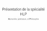 Présentation de la spécialité HLP