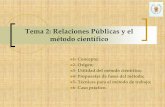 Tema 2: Relaciones Públicas y el método científico