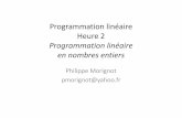 Programmation linéaire Heure 2 Programmation linéaire en ...