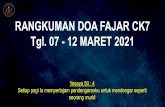 RANGKUMAN DOA FAJAR CK7 Tgl. 07 - 12 MARET 2021