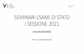 SEMINARI ESAMI DI STATO – I SESSIONE 2021