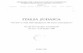ITALIA JUDAICA. 'Gli ebrei in Italia dalla segregazione ...